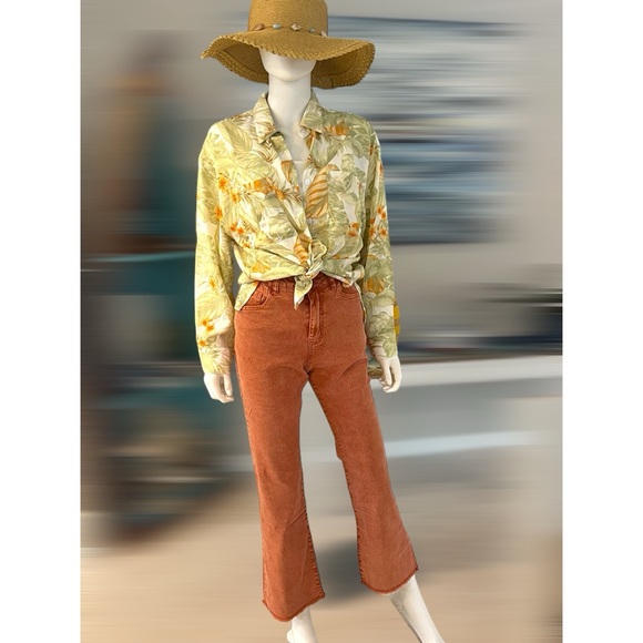 POLOGRAM Button closure wide leg pants S M L - Picture 6 of 8